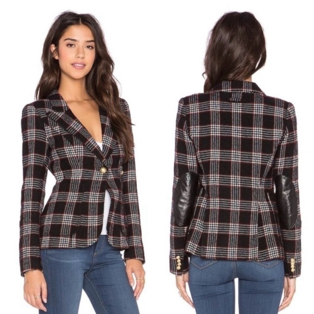 [Smythe] Patch Pocket Duchess Blazer - Black Ivory plaid.